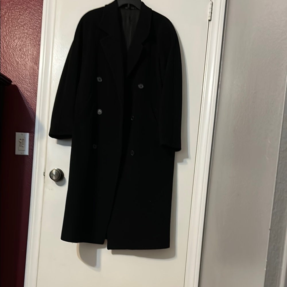 London Fog Black Trench Coat Classic Style Wool